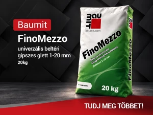 Baumit FinoMezzo univerzális beltéri gipszes glett falak és mennyezetek kiegyenlítéséhez